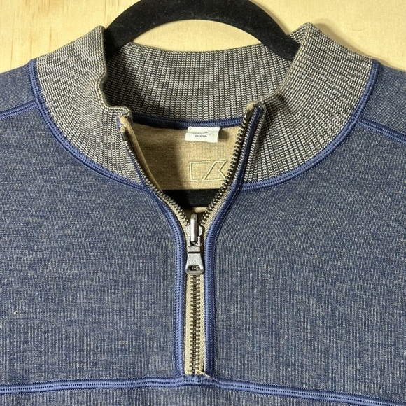Cutter & Buck Pullover 1/4 Zip Sweater Men’s Large Navy Blue - Picture 2 of 10